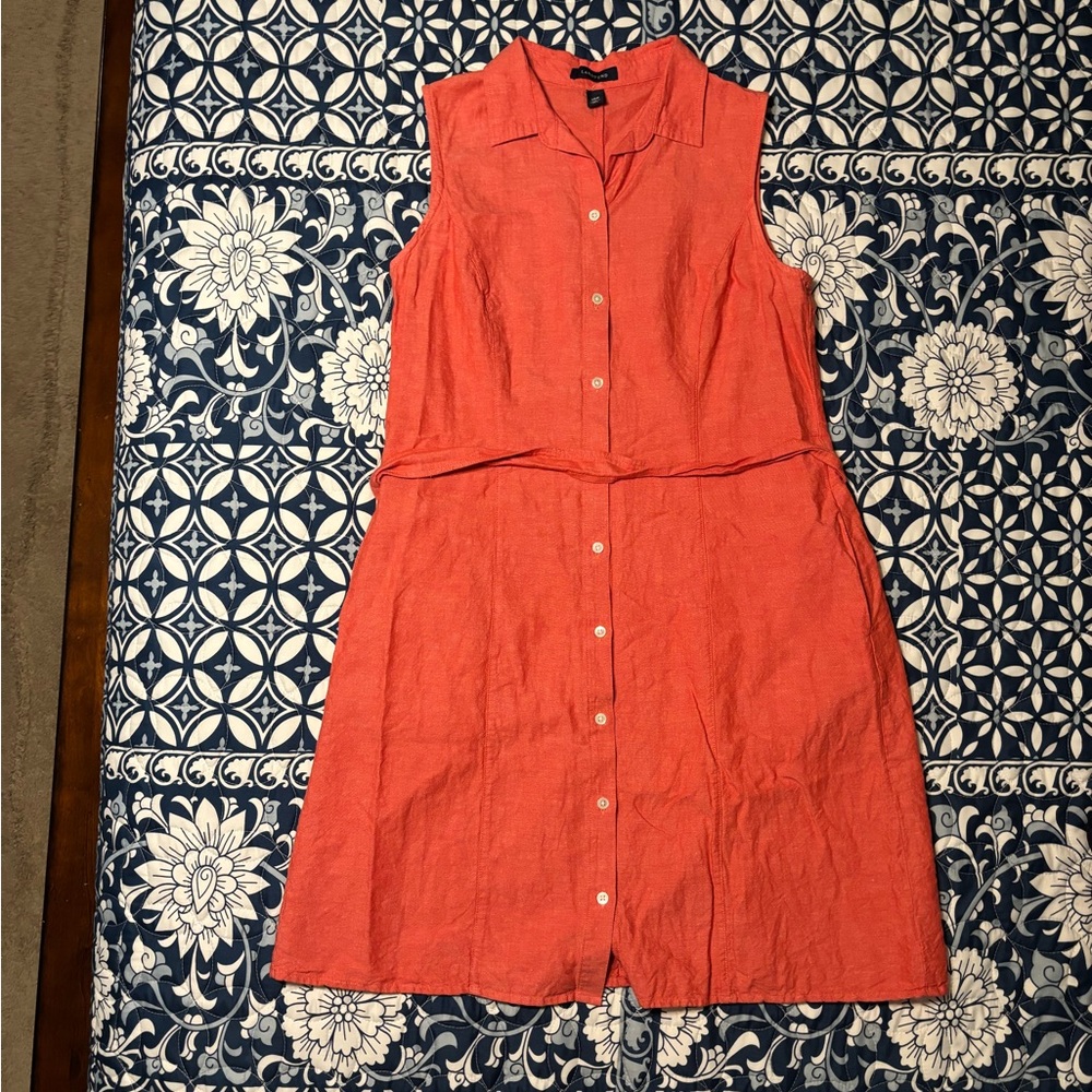 Land’s End Women’s Linen Dress 10P